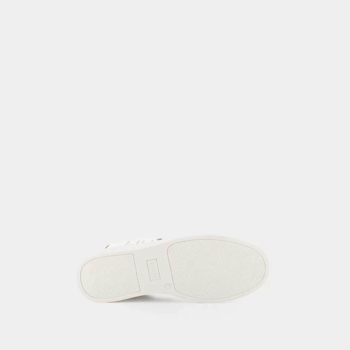 LIU-JO Baskets Alicia - Chaussures de Sport Printemps-Été 2024 en Cuir Souple Blanc Cassé avec Accents Dorés, Modèle Confortable 4A3703 (Taille 36-42)