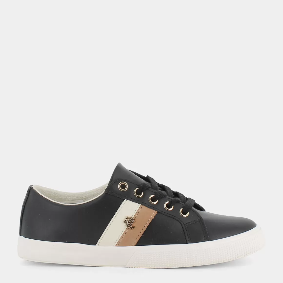Chaussures de sport Janson Lauren Ralph Lauren - Noir/Nude/Vanille en cuir souple (Réf. 802810681) - Modèle confortable avec semelle amortissante - Prix attractif