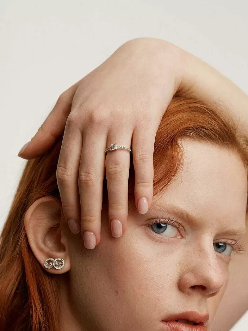 Bague de Fiançailles Aristocrazy - Alliance en Argent 925 sertie de Topaze Bleue et Saphir Éternel, Création Unique pour Demande en Mariage
