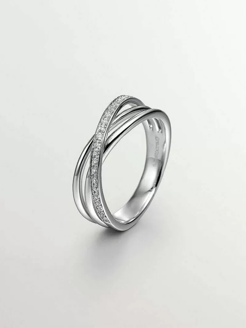 Bague Double Tour en Argent 925 sertie de Topazes Cristallines - Création Exclusive Aristocraxy 

(：，