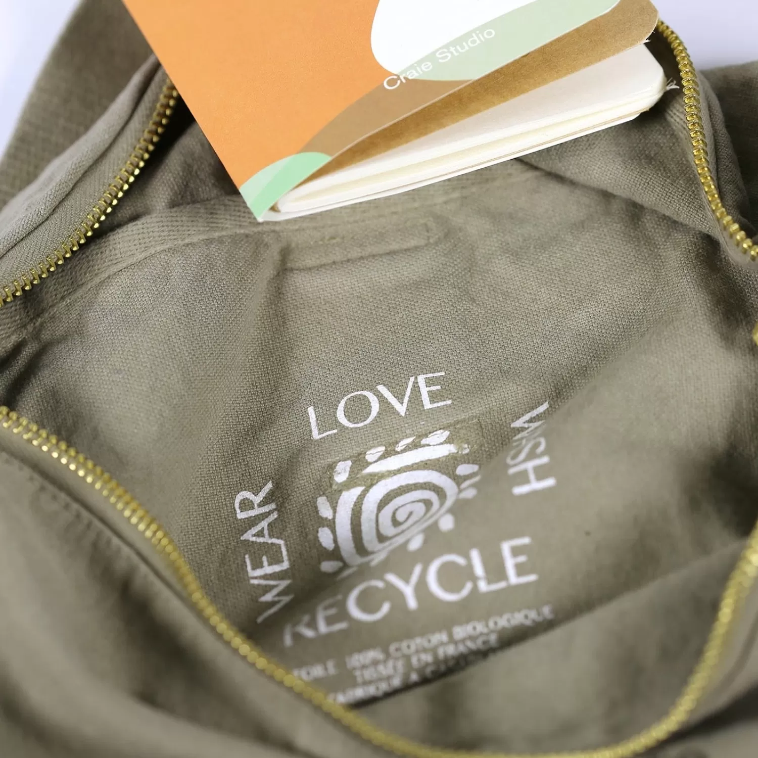 Soldes Studio Craie - Pantalon Banana en Fibre Végétale Cotonisé Teinte Kaki
