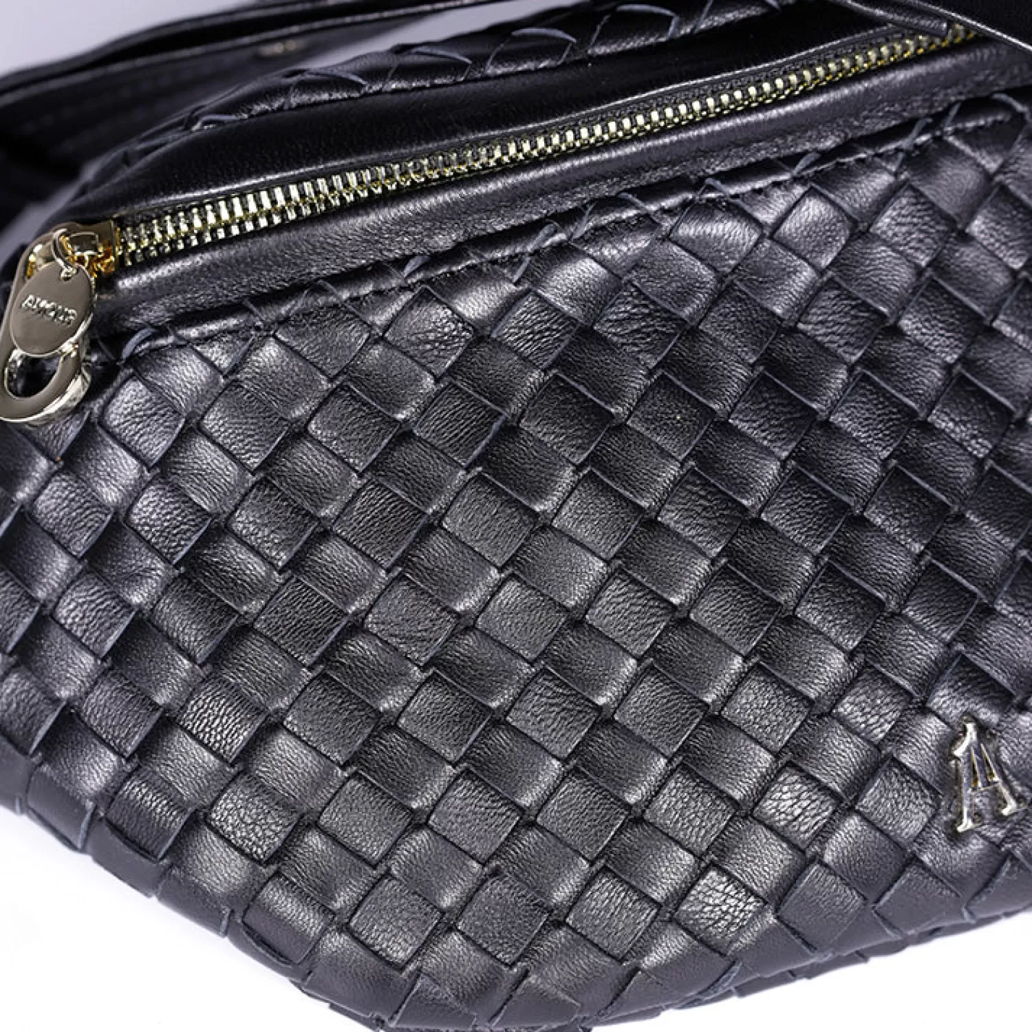 Sac Ceinture Tressé Noir par Craie-Studio - Vente Éclair Exclusif