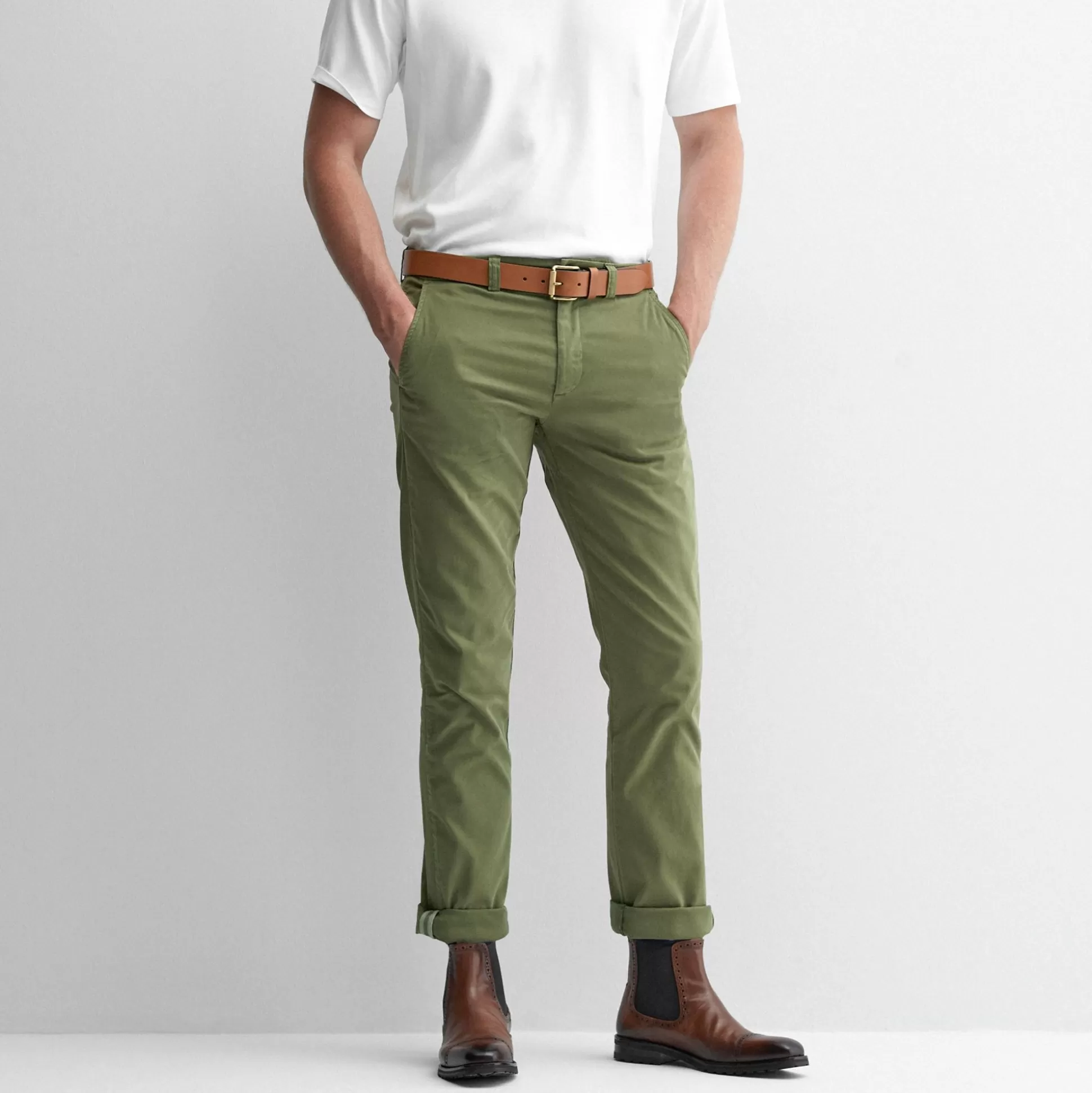 Pantalon Homme Oliver Sweeney - Modèle Besterios en Tissu Olive Décontracté