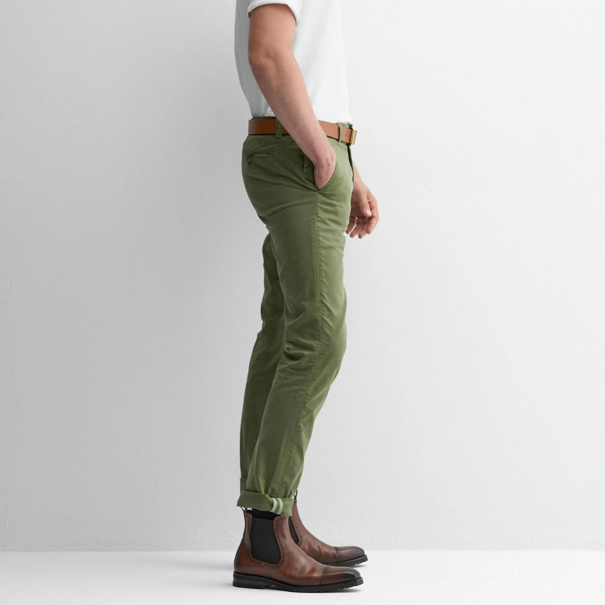Pantalon Homme Oliver Sweeney - Modèle Besterios en Tissu Olive Décontracté