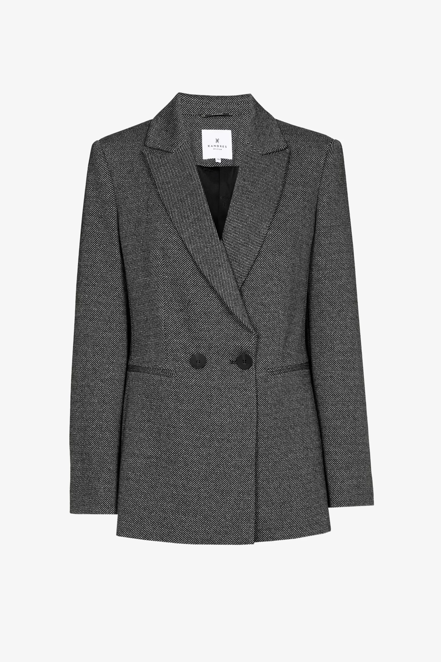 Veste structurée scintillante à détails métallisés - Élégance moderne Xandres  

（：