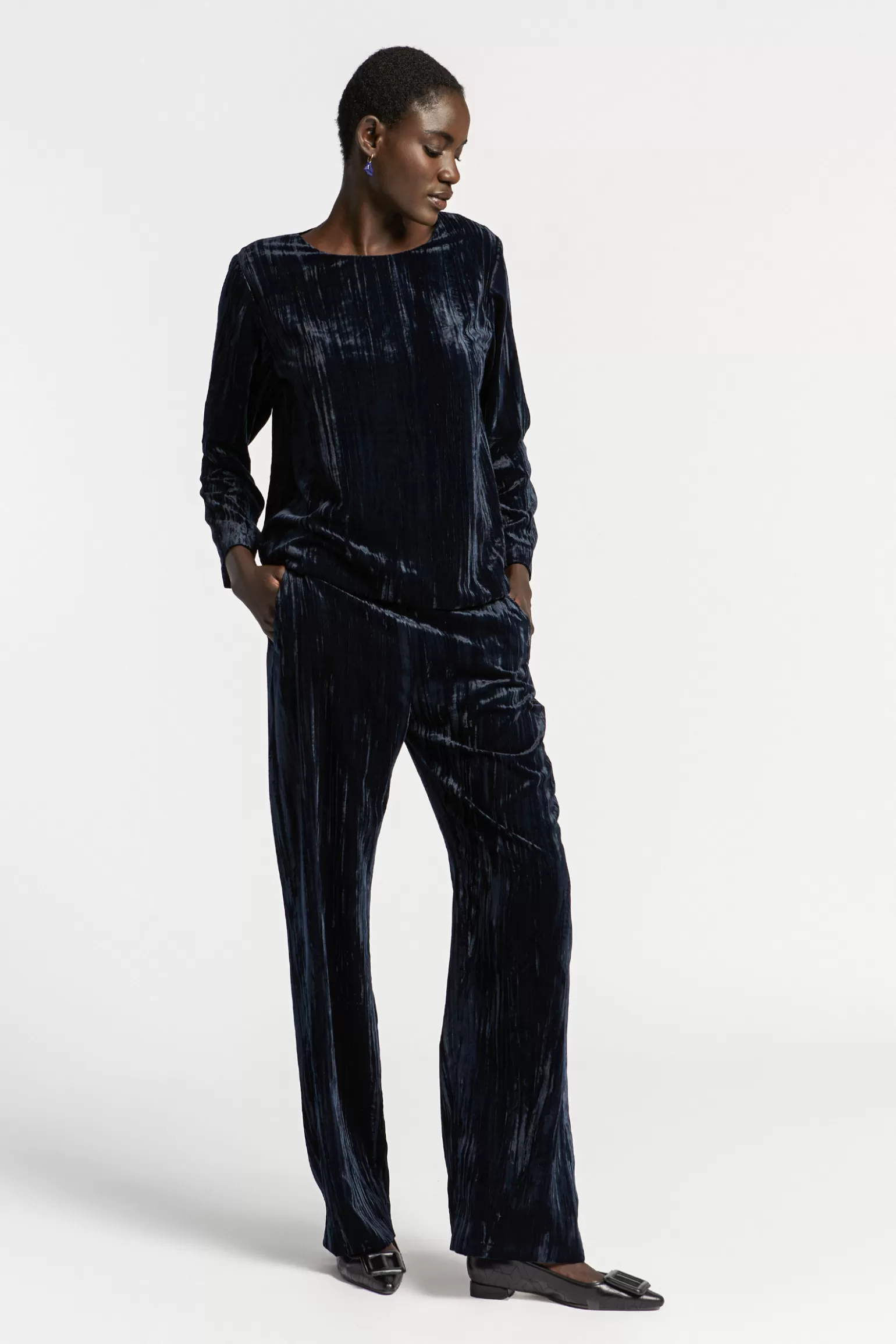 Pantalon velours froissé - Collection abordable Xandres