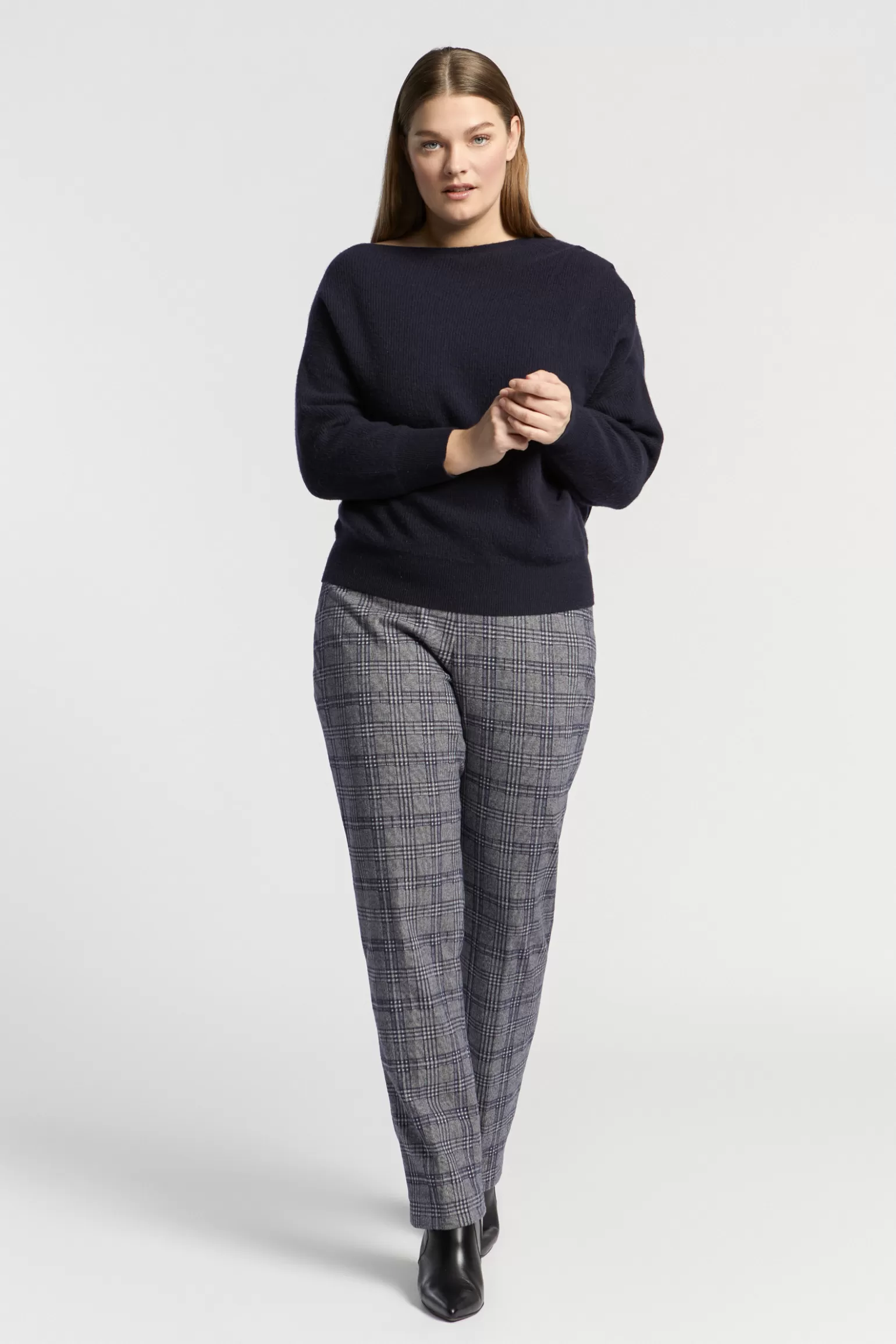 Xandres - Pantalon Femme en Tissu Léger avec Motif Carreaux Élégant - Disponible en Ligne