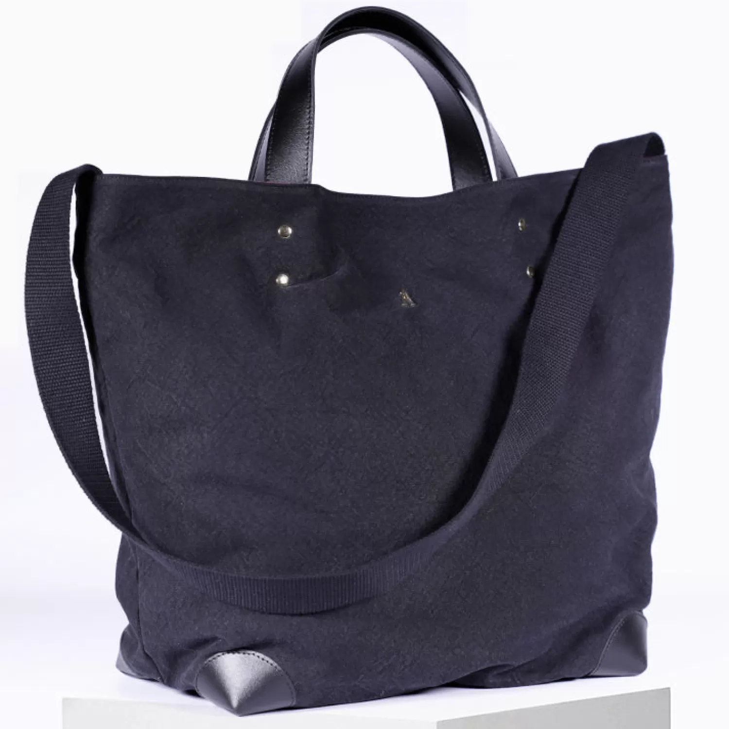 Cabas Tote Luxe à Ruban Noir - Collection Signature Craie Studio
