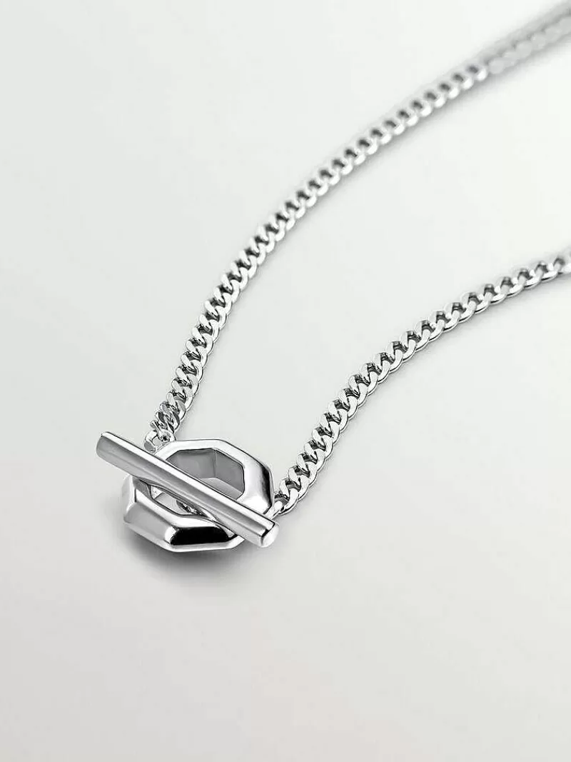 Chaîne en argent 925 à motif géométrique contemporain - Collier élégant Aristocrazy pour un style intemporel