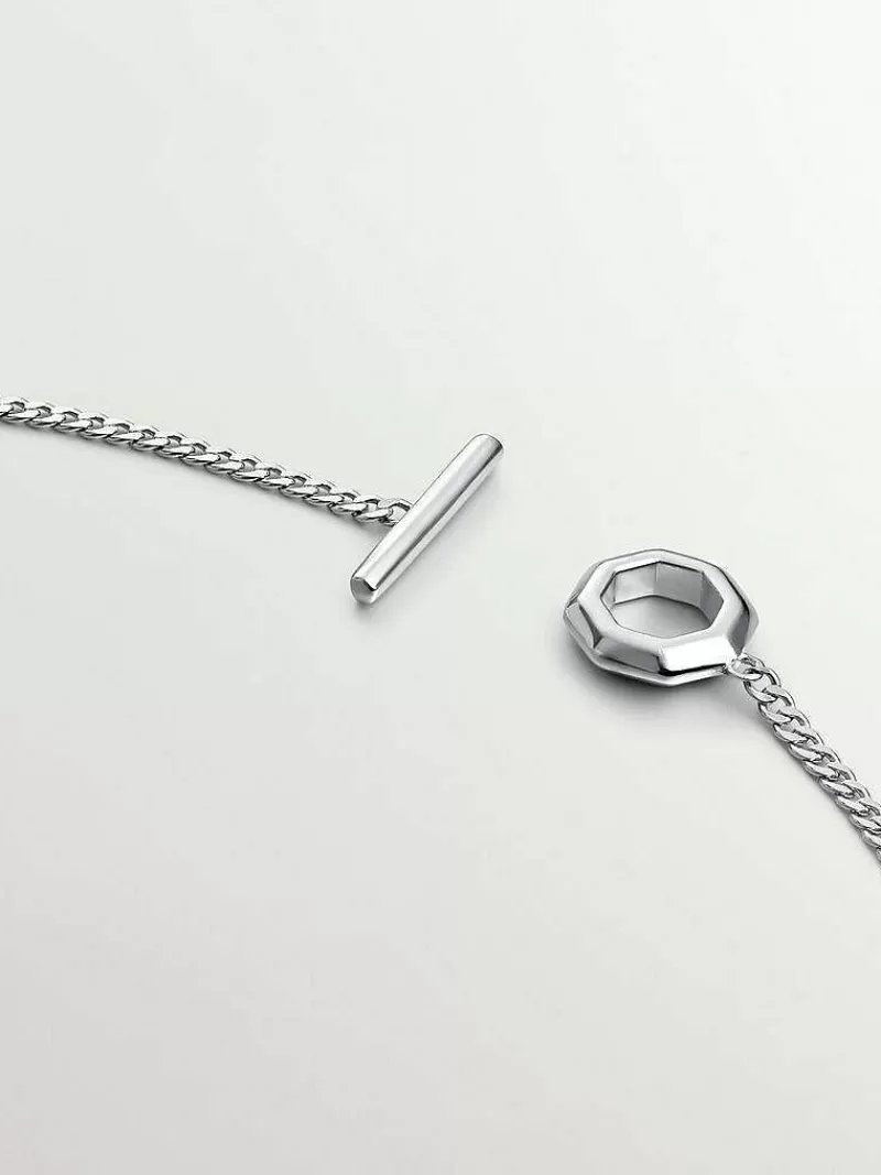 Chaîne en argent 925 à motif géométrique contemporain - Collier élégant Aristocrazy pour un style intemporel
