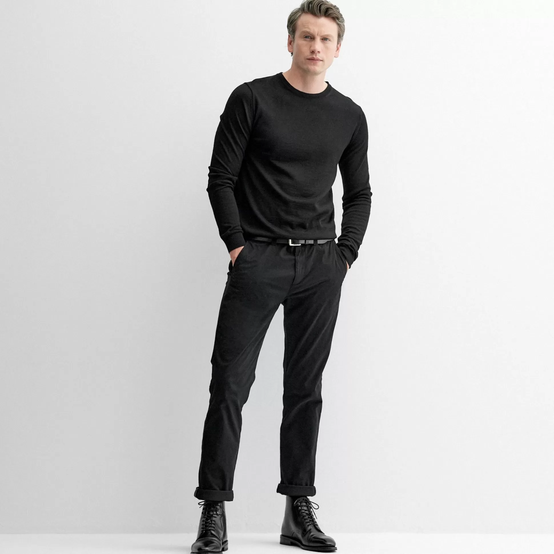 Chandail premium Oliver Sweeney en laine peignée - Noir Camber Édition Automne-Hiver