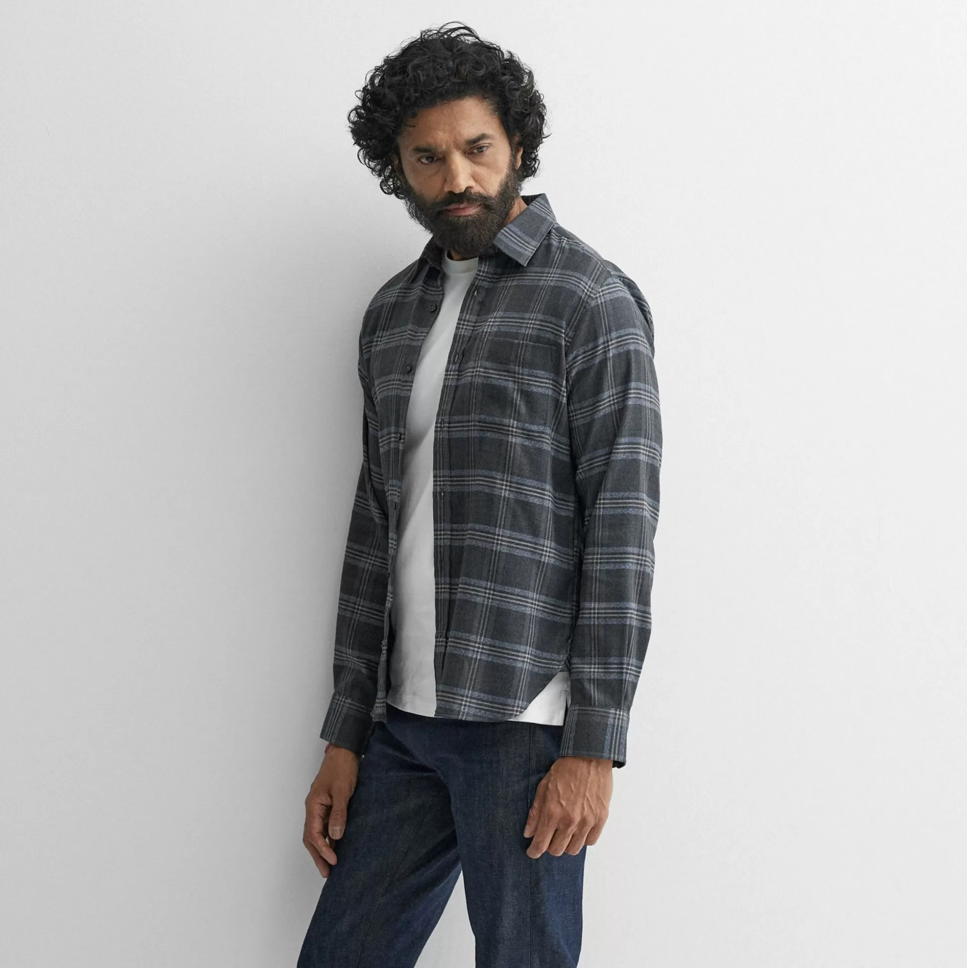 Chemise Homme Censo - Carreaux Gris Charbon | Élégance Britannique par Oliver Sweeney