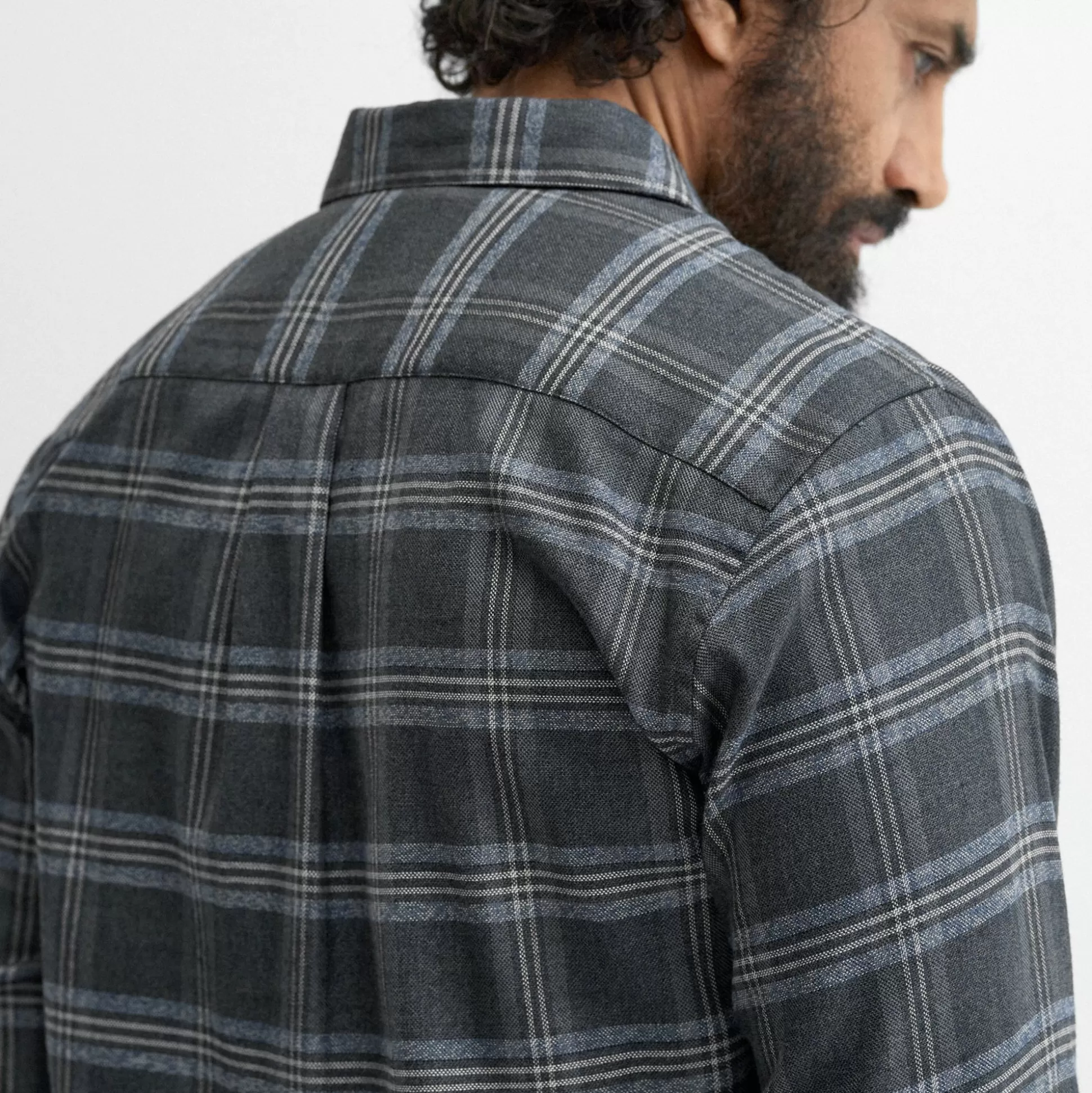 Chemise Homme Censo - Carreaux Gris Charbon | Élégance Britannique par Oliver Sweeney