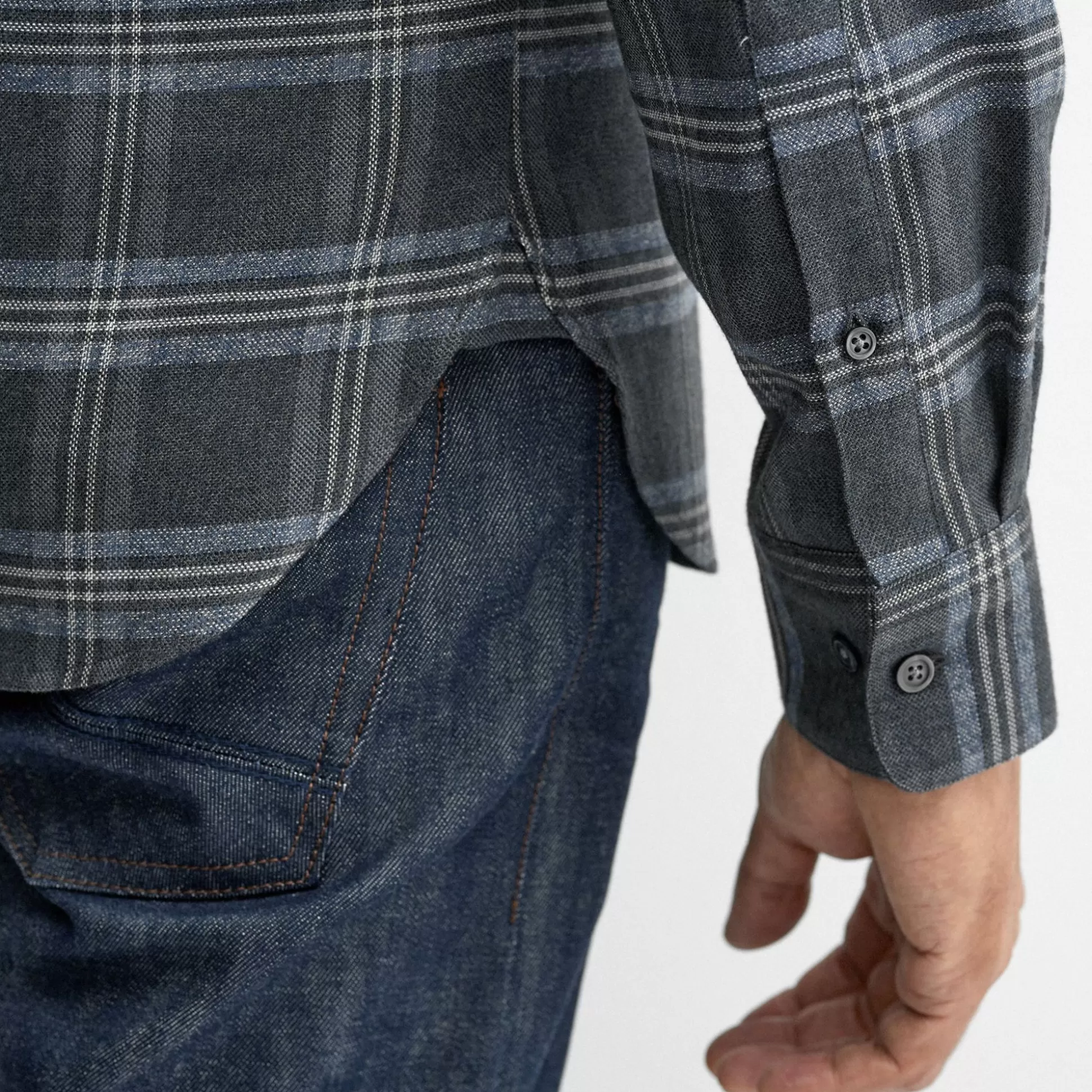 Chemise Homme Censo - Carreaux Gris Charbon | Élégance Britannique par Oliver Sweeney
