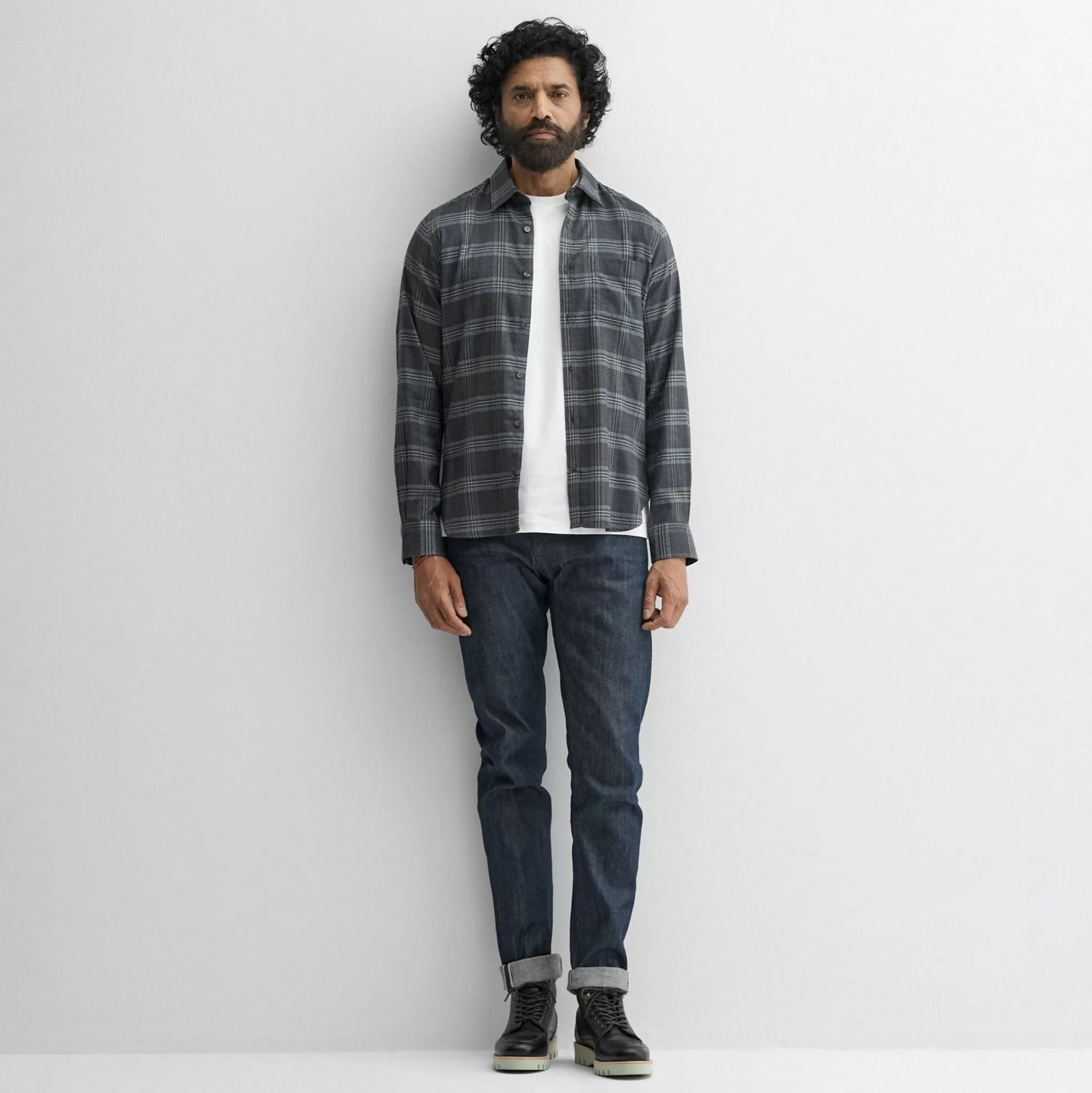 Chemise Homme Censo - Carreaux Gris Charbon | Élégance Britannique par Oliver Sweeney