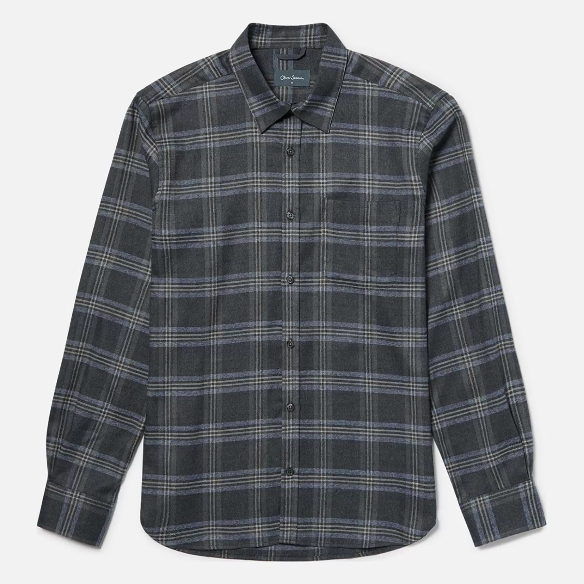 Chemise Homme Censo - Carreaux Gris Charbon | Élégance Britannique par Oliver Sweeney