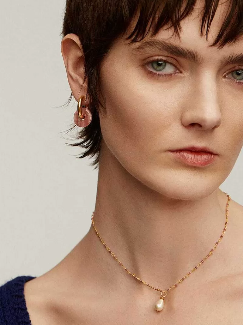 Pendentif Aristocrazy en argent 925 plaqué or jaune 18K avec perle naturelle - Création joaillerie élégante