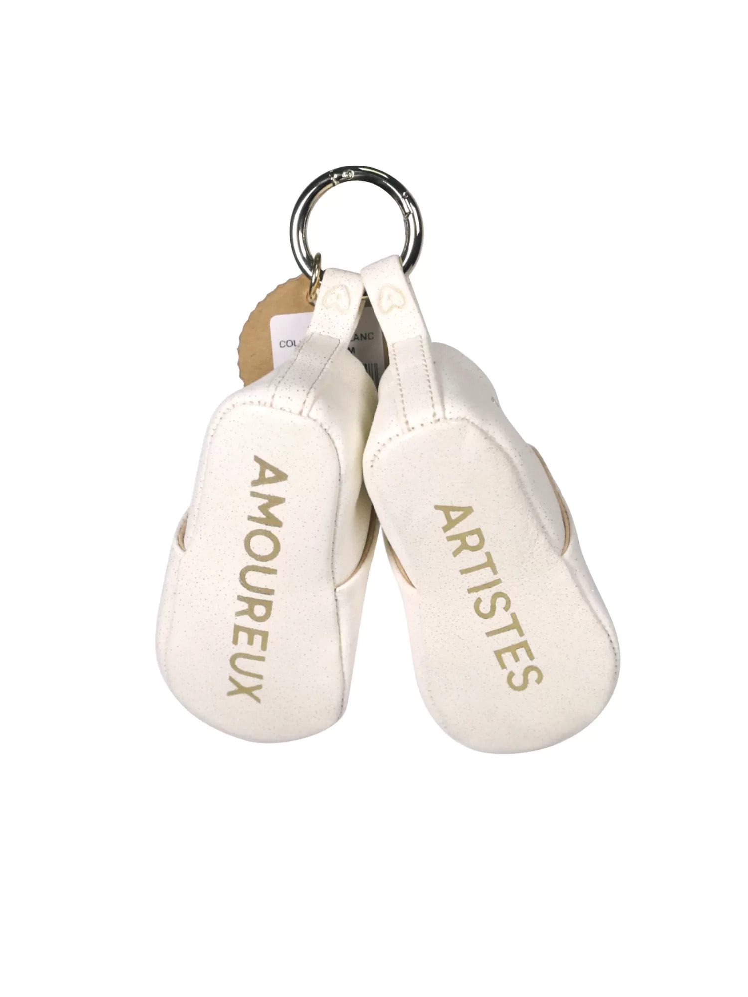 Chausson d'intérieur doux Craie Studio - Velours blanc cassé à pépites dorées