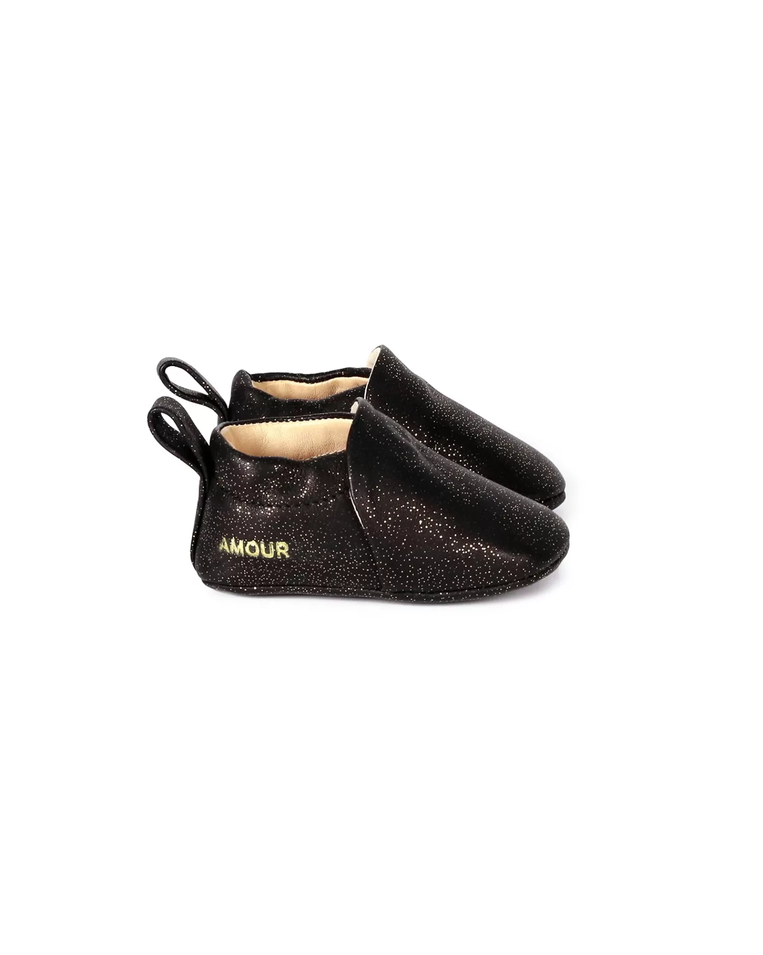 Chausson Élégant Noir à Pépites Dorées par Craie Studio - Dernière Collection en Exclusivité