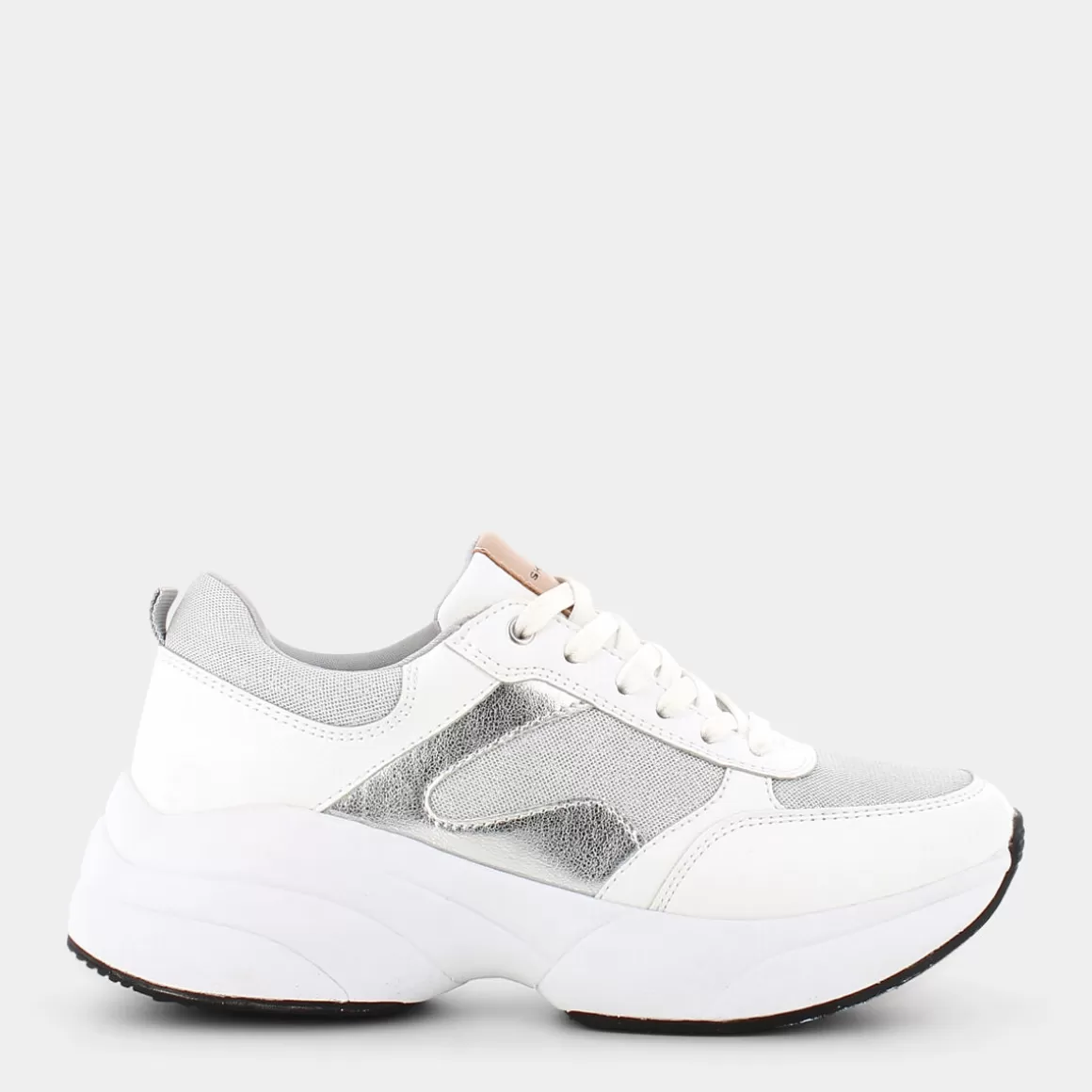 Nouveauté SHEEN CI E21D 13 - Sneakers Blanc avec Accents Argenté | Style Urbain & Confort Optimal