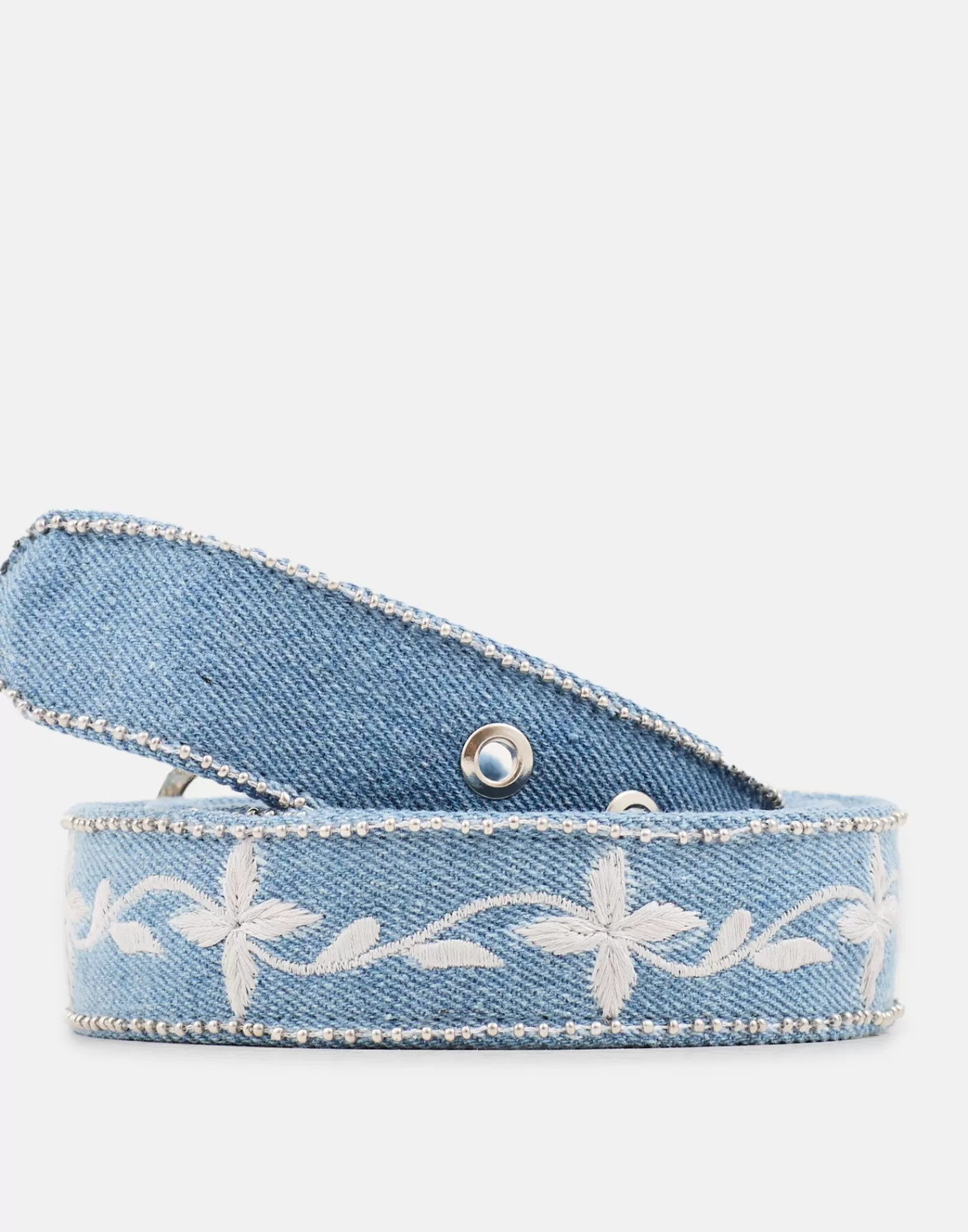 Édition Nature - Ceinture Artisanale Texane aux Détails Floraux Brodés
