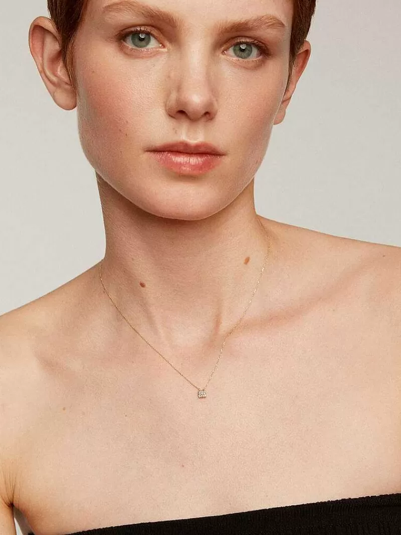 Collier Argent Aristocrazy avec Pendentif en Or Jaune 18 Carats Serti de Diamants
