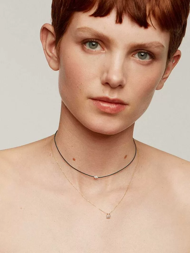 Collier Argent Aristocrazy avec Pendentif en Or Jaune 18 Carats Serti de Diamants