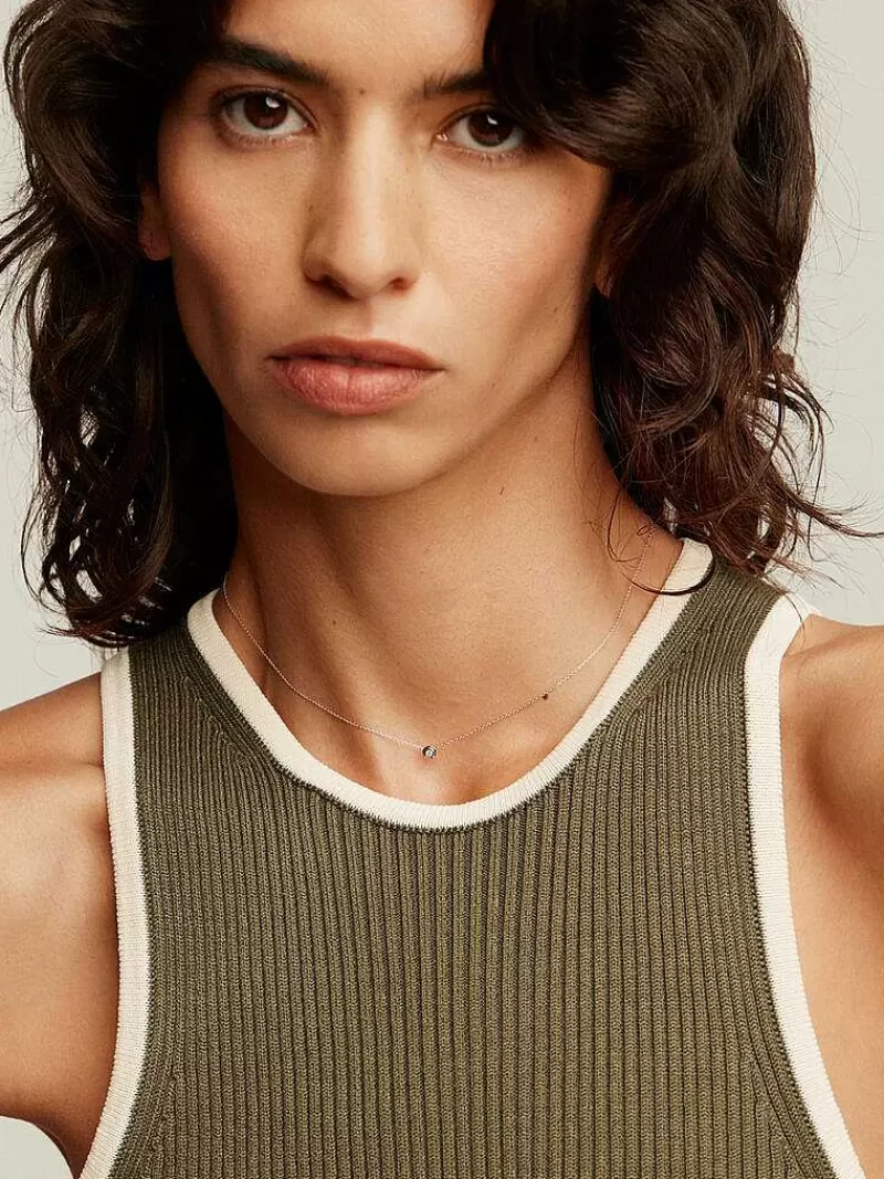 Collier en Argent Serti d'un Pendentif en Or Blanc 18K Élégant avec Diamant Brillant - Collection Aristocrazy