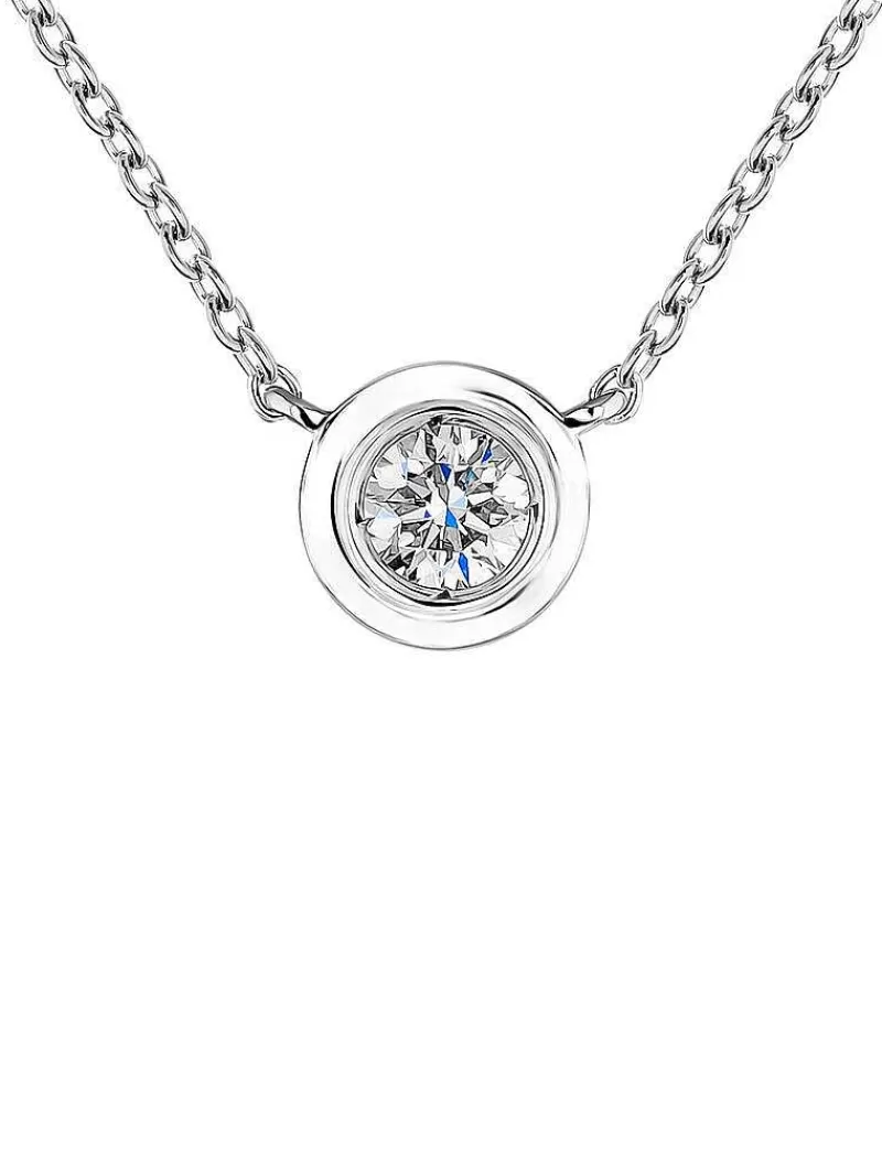 Collier Argent Aristocrazy - Pendentif Or Blanc 18K Serti d'un Diamant Éclatant