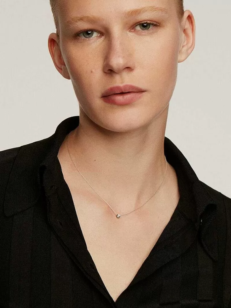 Collier Argent Aristocrazy - Pendentif Or Blanc 18K Serti d'un Diamant Éclatant