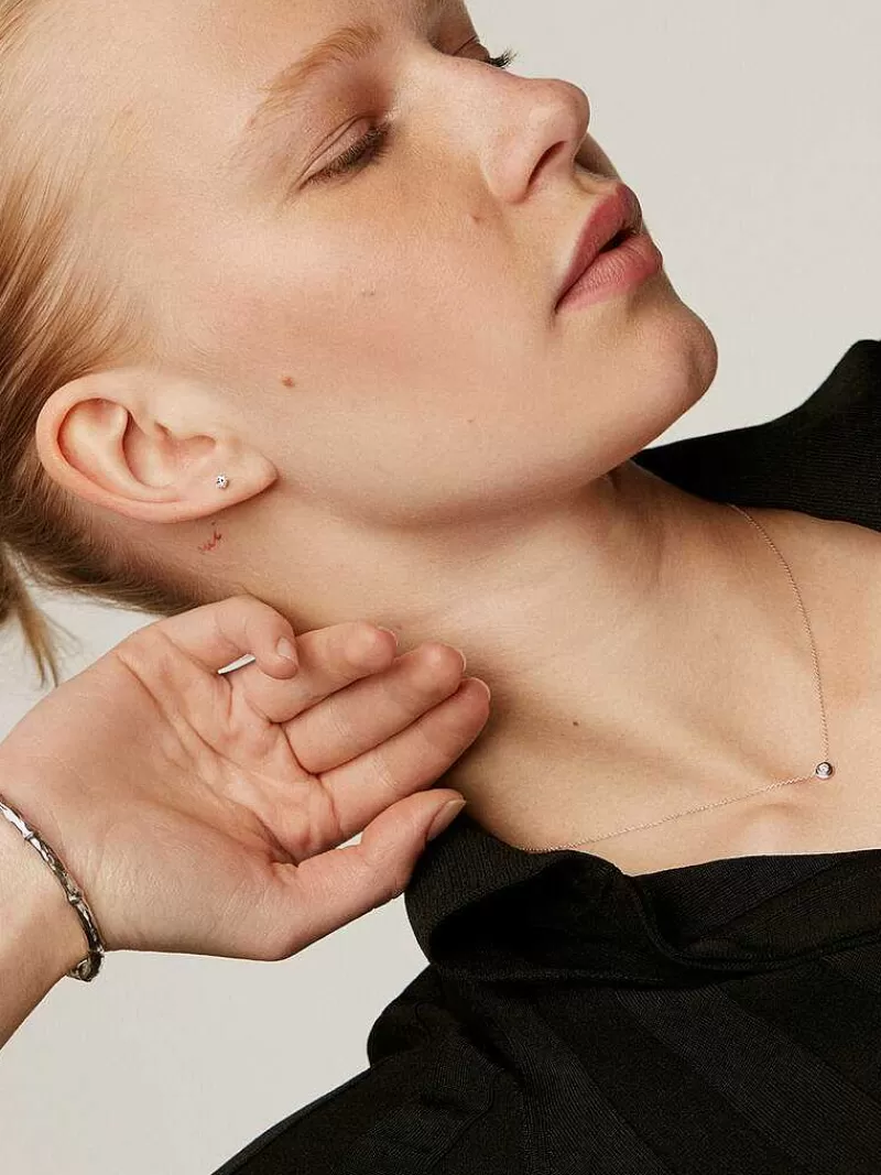 Collier Argent Aristocrazy - Pendentif Or Blanc 18K Serti d'un Diamant Éclatant
