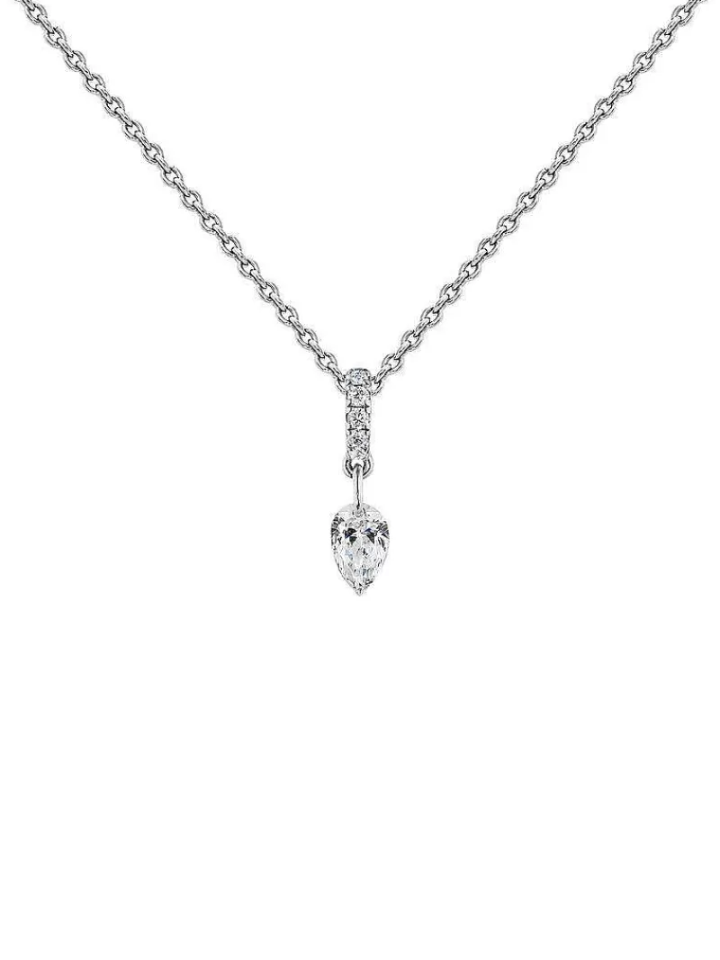 Collier en Argent Aristocrazy - Pendentif Or Blanc 18 Carats Serti de Diamants, Élégance Intemporelle