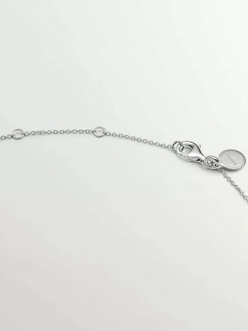 Pendentif Aristocrazy en Argent 925 - Cercle Serti de Spinelles Noires, Collier Élégant pour Femme