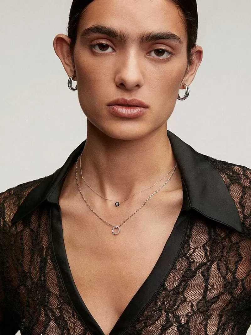 Collier Argent 925 Aristocrazy - Pendentif Serti d'un Cercle de Topazes Cristallines