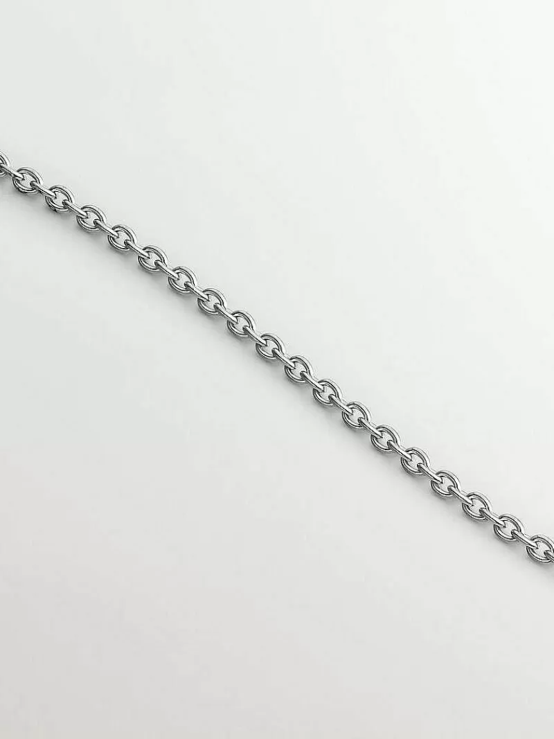 Collier en Argent 925 Aristocrazy - Pendentif Minimaliste Serti de Topazes Lait et Motif de Cercles - Élégance Intemporelle pour Tenues Raffinées