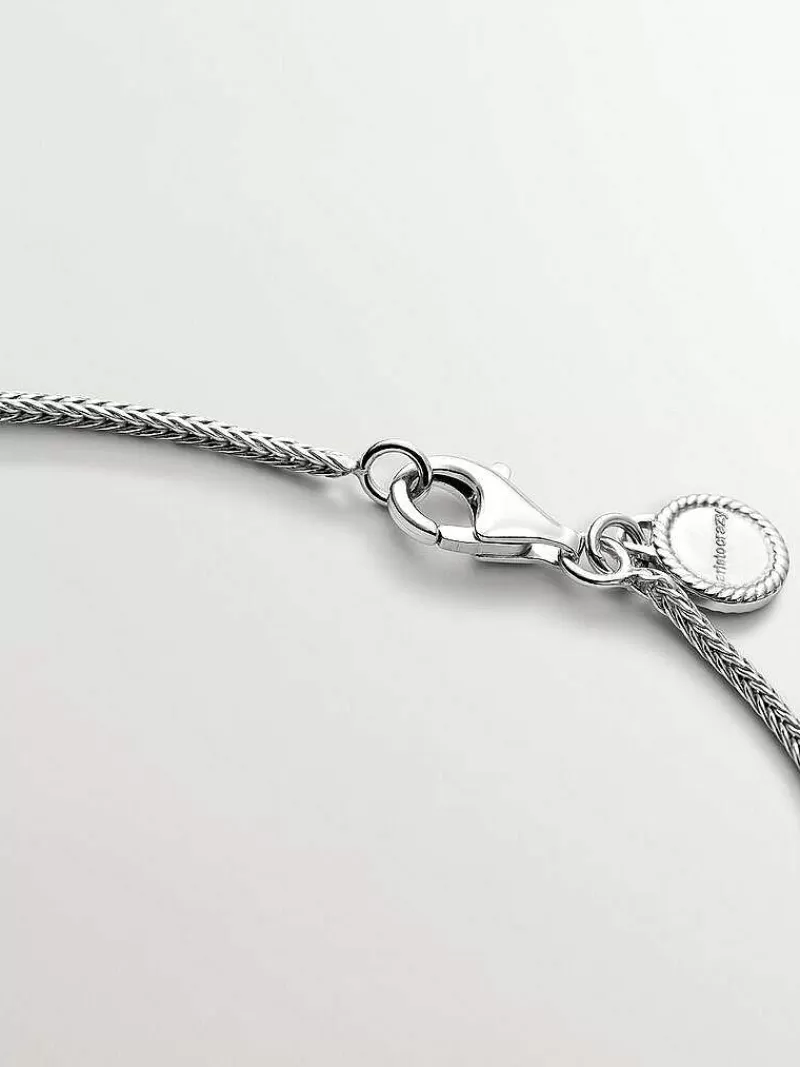 Collier féminin en argent 925 - Pendentif ovale avec motif sculpté artisanal, pièce intemporelle Aristocrazy