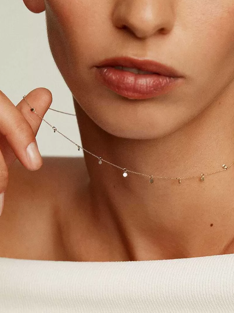 Collier Artisanal en Or Jaune 9 Carats Aristocrazy - Sphères Dorées sur Chaîne Élégante pour Femme