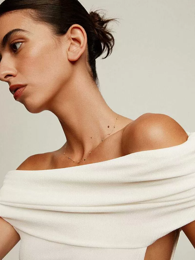 Collier Artisanal en Or Jaune 9 Carats Aristocrazy - Sphères Dorées sur Chaîne Élégante pour Femme