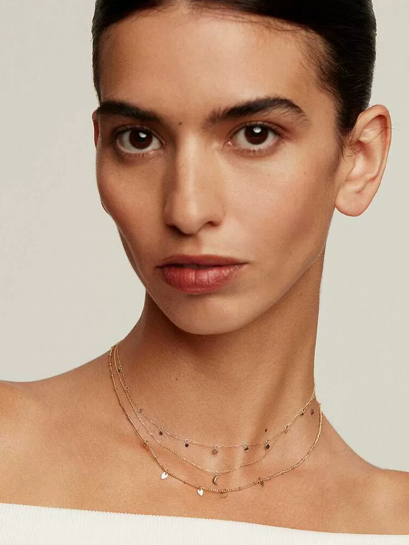Collier Artisanal en Or Jaune 9 Carats Aristocrazy - Sphères Dorées sur Chaîne Élégante pour Femme
