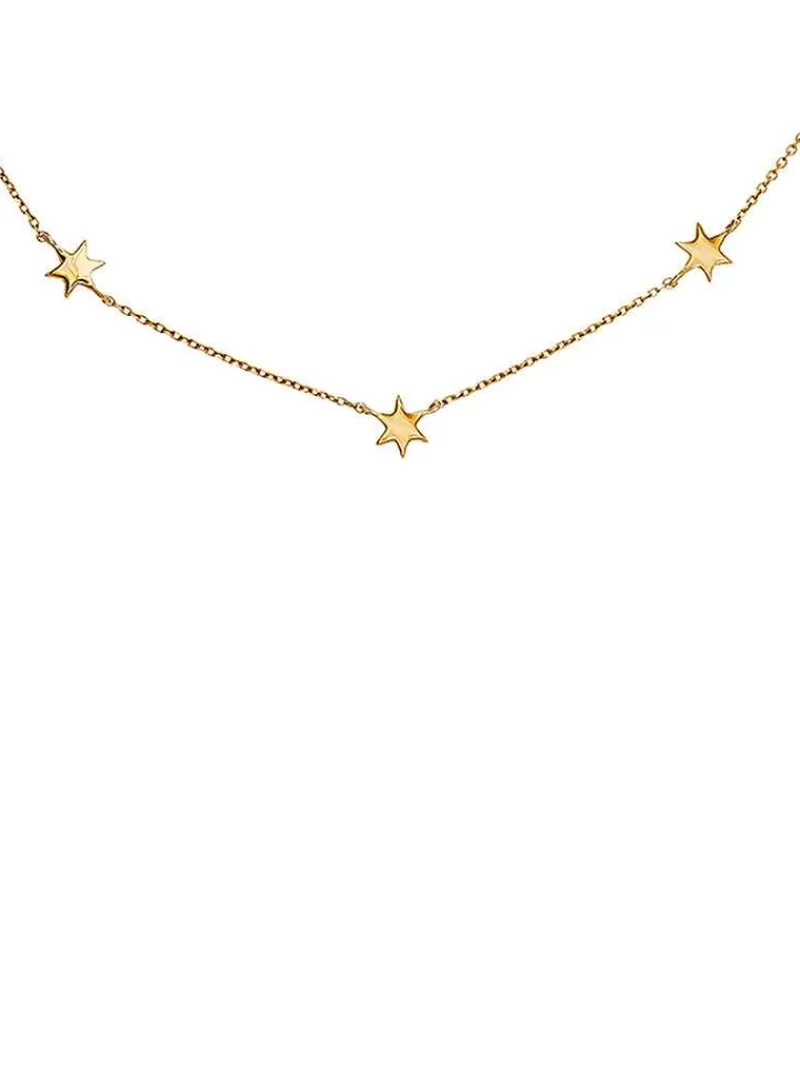 Collier Élégant en Or 9 Carats - Pièce Dorée Sertie d'Étoiles Étincelantes par Aristocrazy