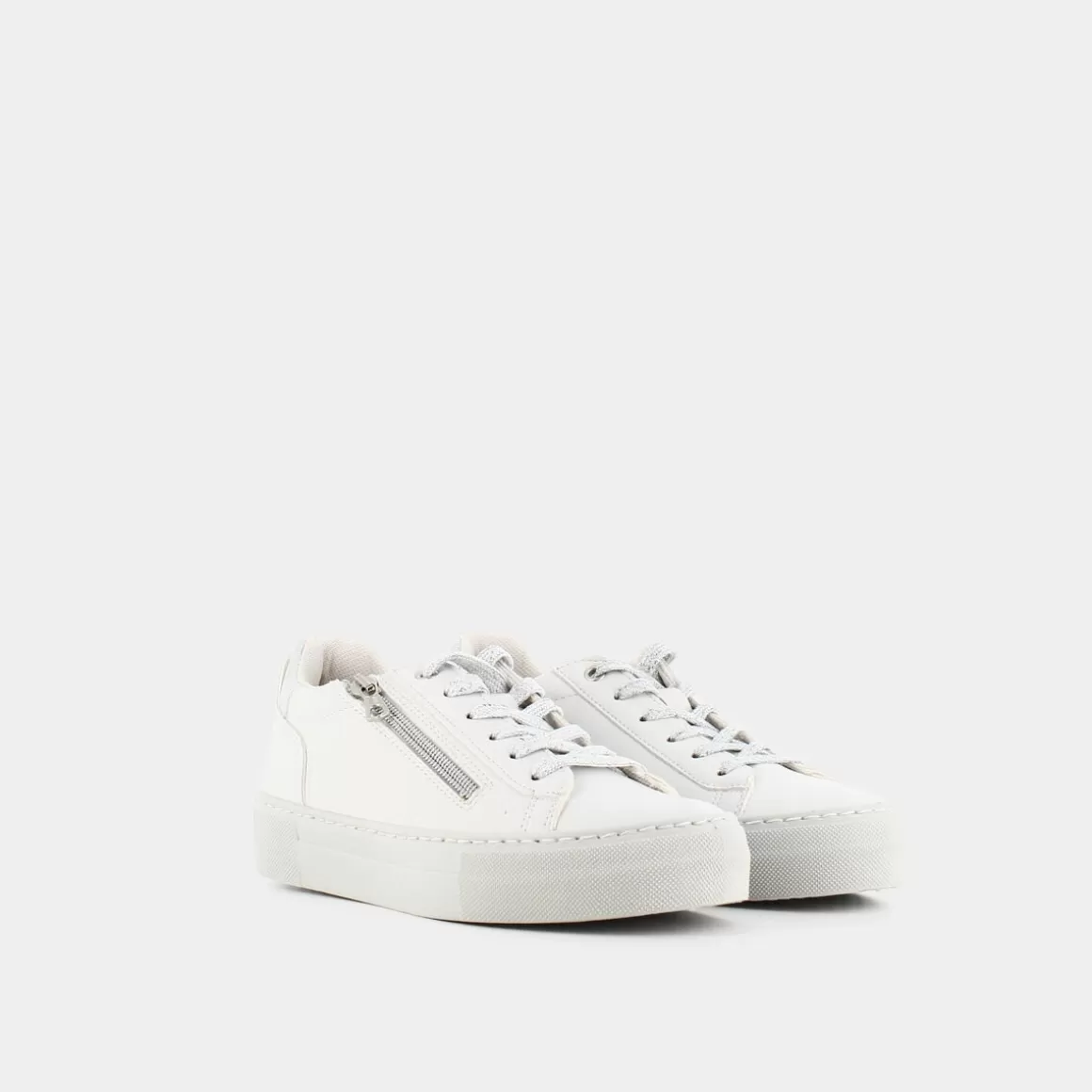 Chaussures GEOX Claudin D35VW-B0BCBNC0007 - Baskets Sportives Blanc Nacré & Détails Argentés | Promotion Exclusive | Confort Léger & Respirant | Style Urbain
