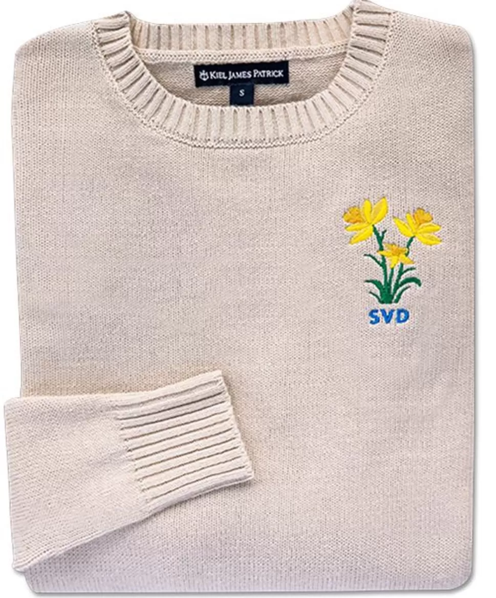 Pull printemps femme Kiel James Patrick - motif jonquilles vintage