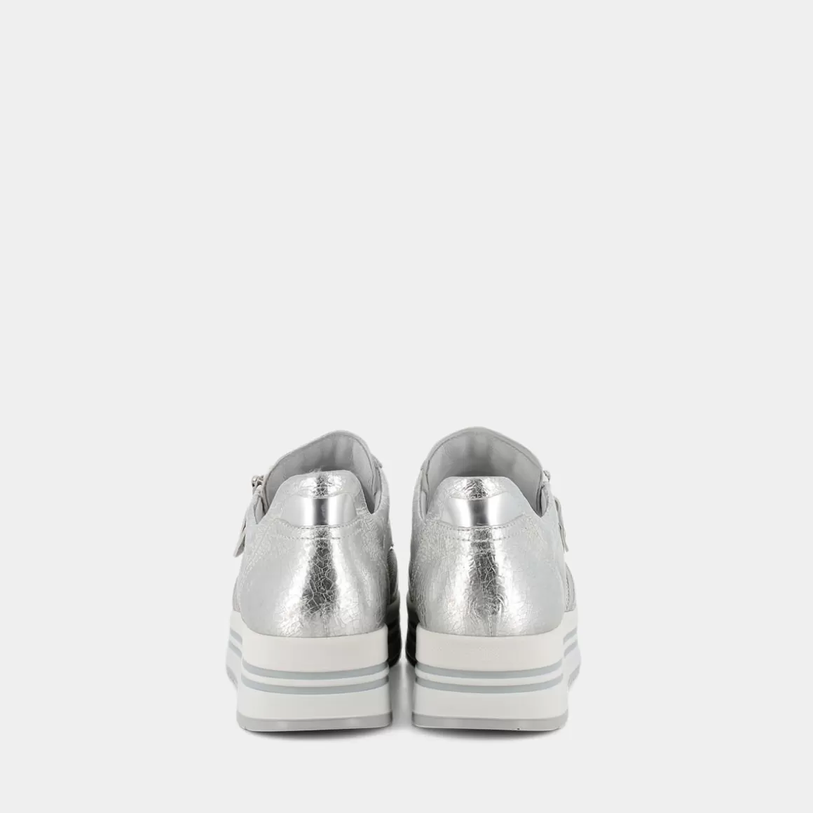 Baskets NERO GIARDINI - Modèle E010561D en fini argenté brillant | Style Urbain & Confort Optimal | Chaussures Sportswear Élégantes
