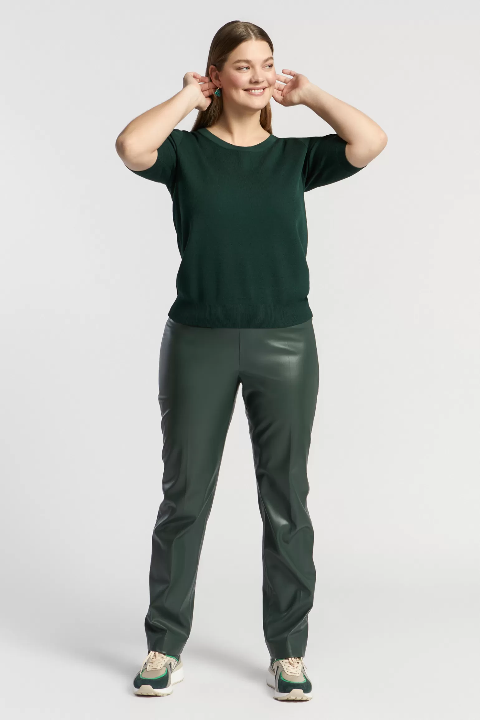 Pantalon en simili-cuir confortable Xandres - Taille élastiquée et coupe tendance