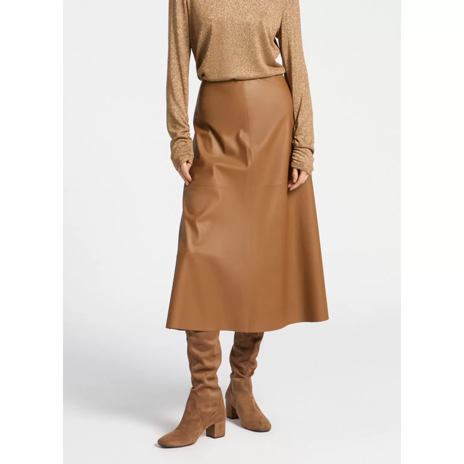 Robe crayon en simili cuir - Coupe A ajustée pour une silhouette élégante | Collection Best de Xandres
