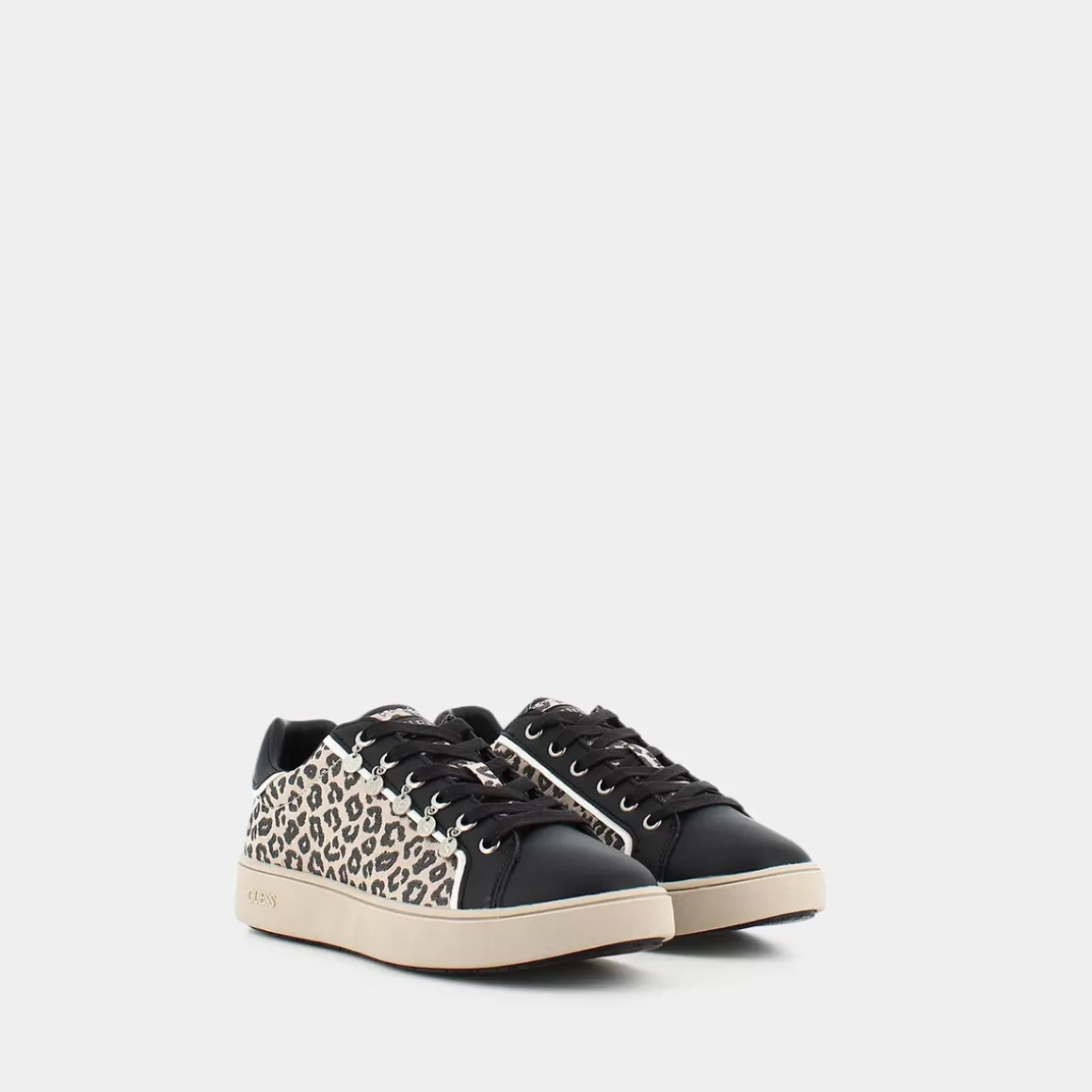 GUESS Fl5Mel Fap12 - Baskets Mixte Léopard Noir Édition Limitée