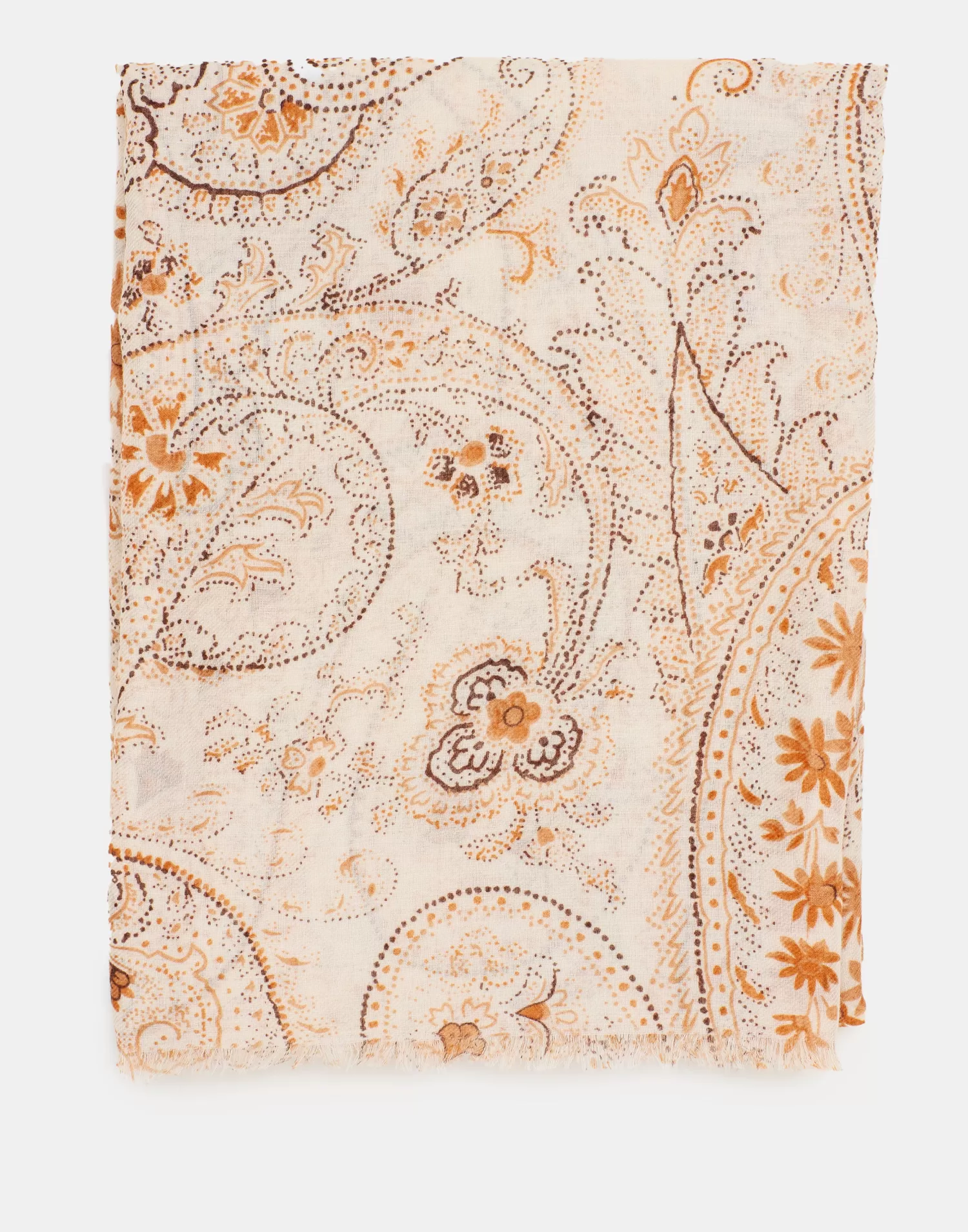 Écharpe Bohème en Soie Natura - Motif Cachemire Élégant