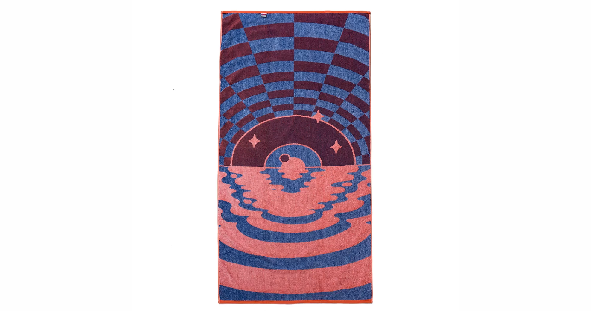 Serviette de Plage Élégante GLCO x Daniel Shepard - Rayures Bleu Orangé pour Été