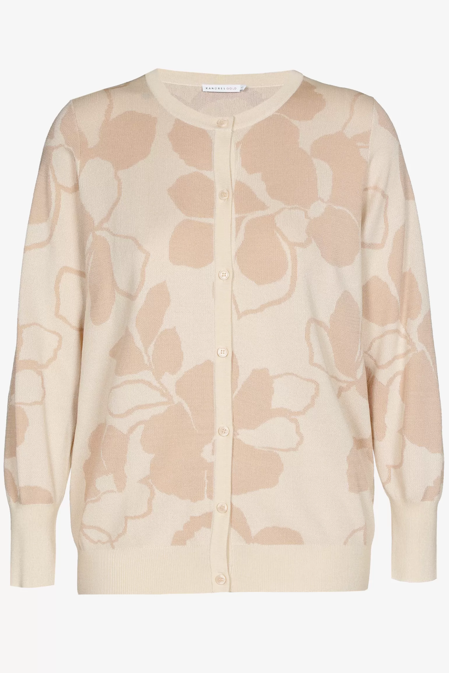 Gilet en jacquard brodé avec motif floral inspiré de la nature - Collection printanière Xandres