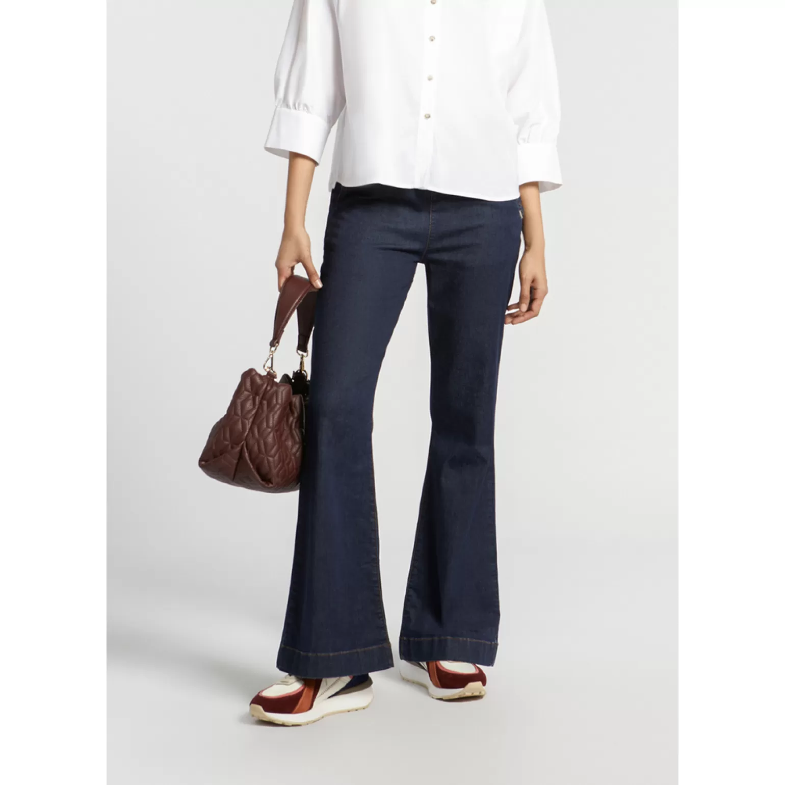 Pantalon Jeans Femme à Pattes Évasées - Style Décontracté avec Détails Vintage | Xandres